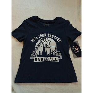 New York Yankees MLB Baseball T-Shirt XS Extra Small Girls Navy‎ Blue